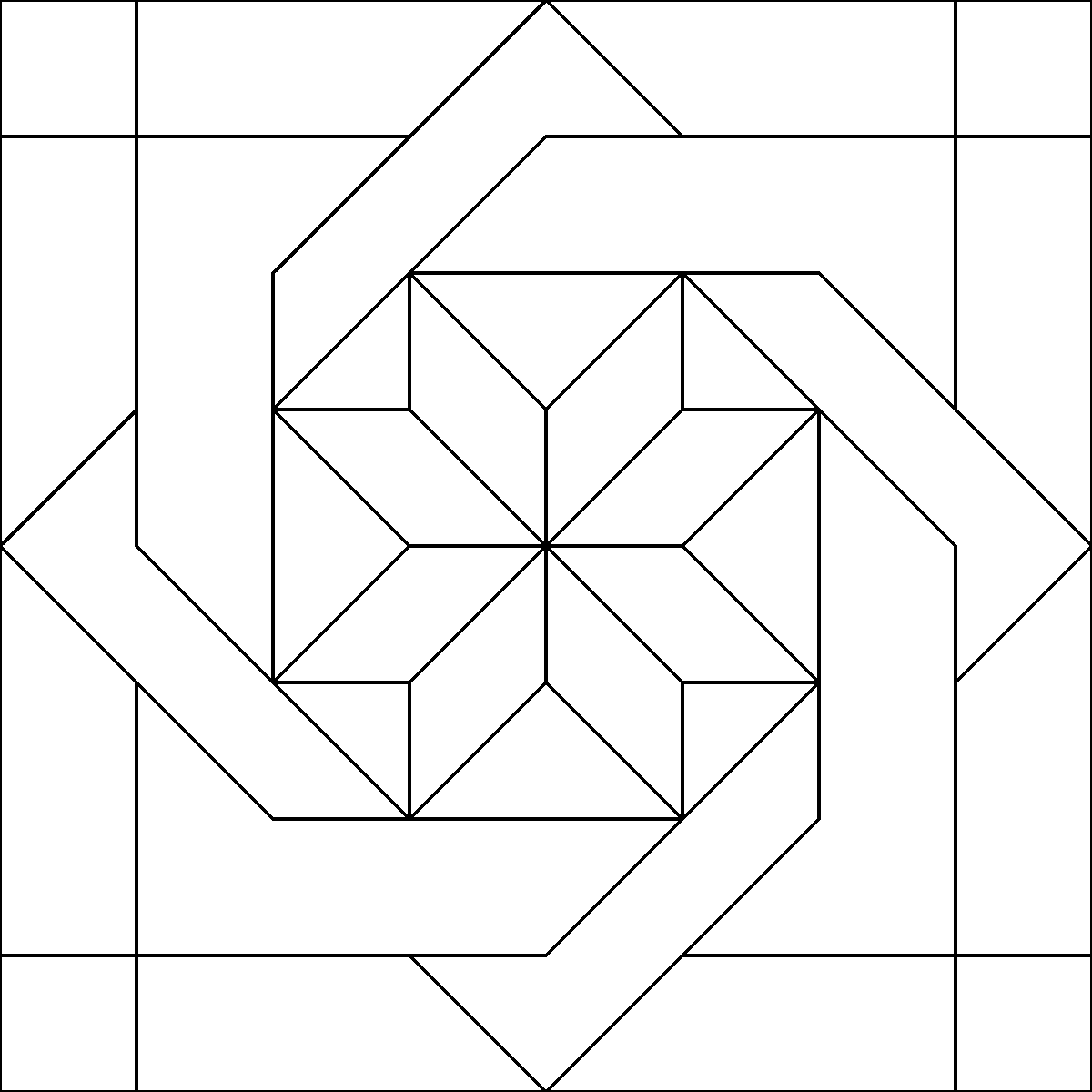 Pattern 28, Swirling Star barn quilt pattern thumbnail